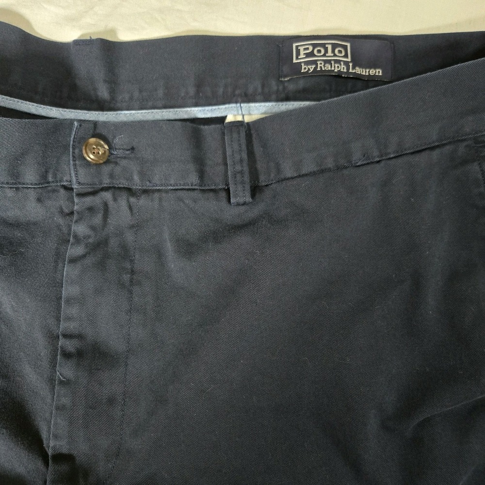 Polo Ralph Lauren  Chino Shorts Navy Blue Size 42 &  6" Inseam‎ Flat Front EUC
